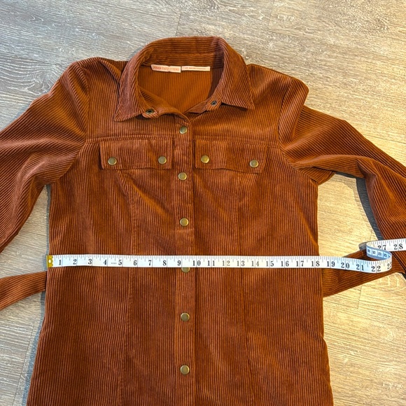 Urban Outfitters Corduroy Burnt Orange Long Sleeve Tie Dress - Picture 10 of 12